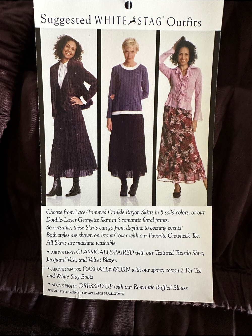 White Stag Maxi Skirt with Lace Detail- size 12-14- Deep Brown Tiered NEW - Picture 5 of 7